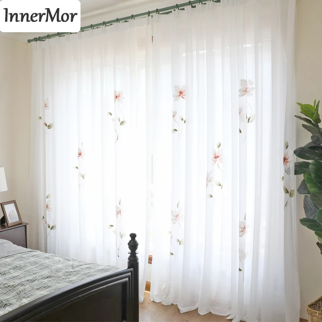 Special Offers Innermor France painting Curtains For Living room Hand Painted noble curtains for kitchen bedroom tulle Voile Sheer Customized Special Offers Innermor France painting Curtains For Living room Hand Painted noble curtains for kitchen bedroom tulle Voile Sheer Customized