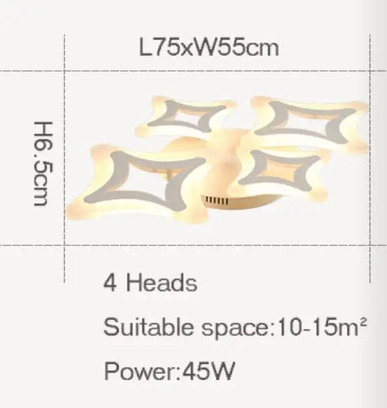 Современный теплый светодиодный потолочный светильник, акриловая звезда, потолочный светильник для гостиной, спальни, детской комнаты, Белый Домашний Светильник ing luminarias - Цвет корпуса: 4 heads