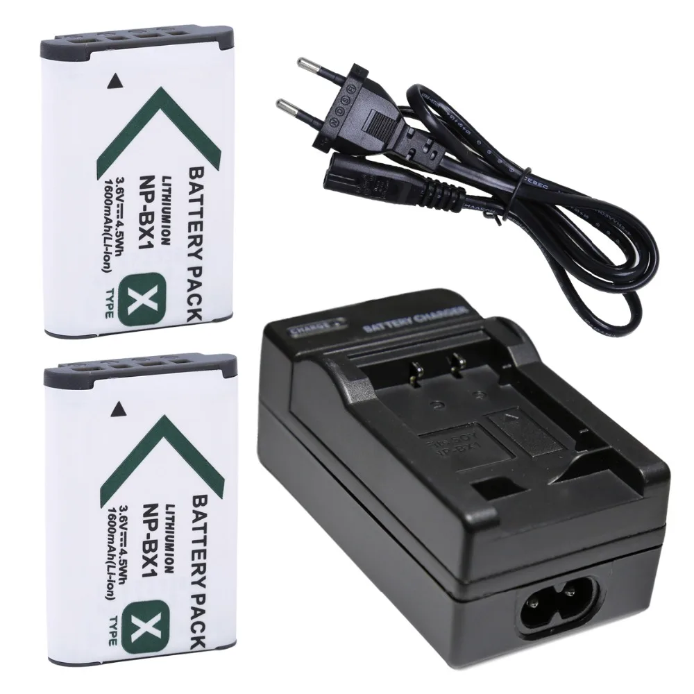  bateria 2 X 1600  NP-BX1 NPBX1  BX1 + Eur      Sony HDR-AS100v AS30v HX50 DSC-RX100 HX400 WX350