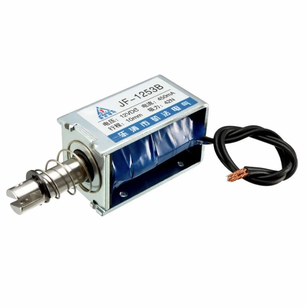 JF 1253B DC 12V 24V 450mA 9 6 W 42N 10mm Pull Push типа Линейный движение Электромагнит|12 solenoid|solenoid 12