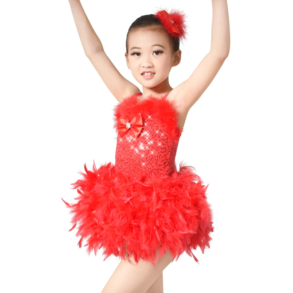 Girl Camisole Feathers Sugar Girl Ballet Tutu Dance Dress Cheers Dance
