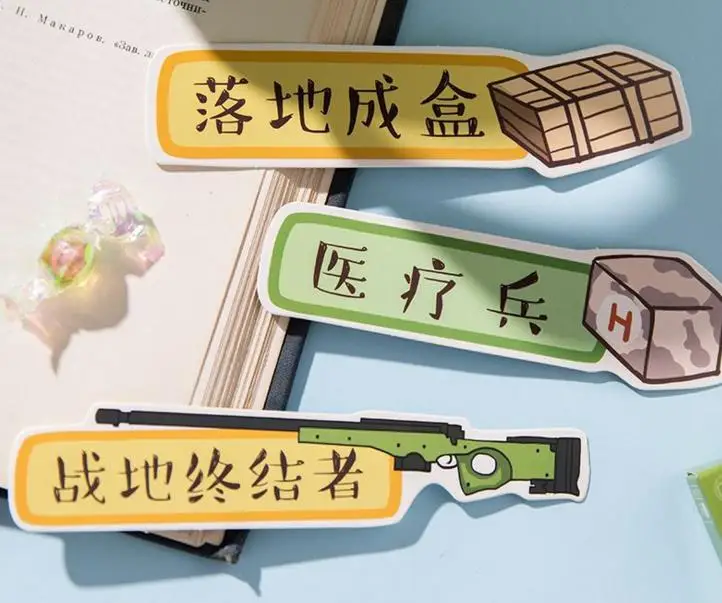30Sheets/Pack Kawaii Popular Game Paper Bookmark Book Holder Message Card Student Kids Gift Stationery