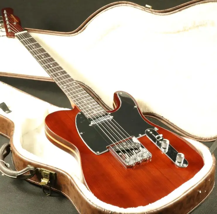 

Custom Shop Electric Guitar ASH +Maple body Brown Finish ,Strings Thru Body Good Quality