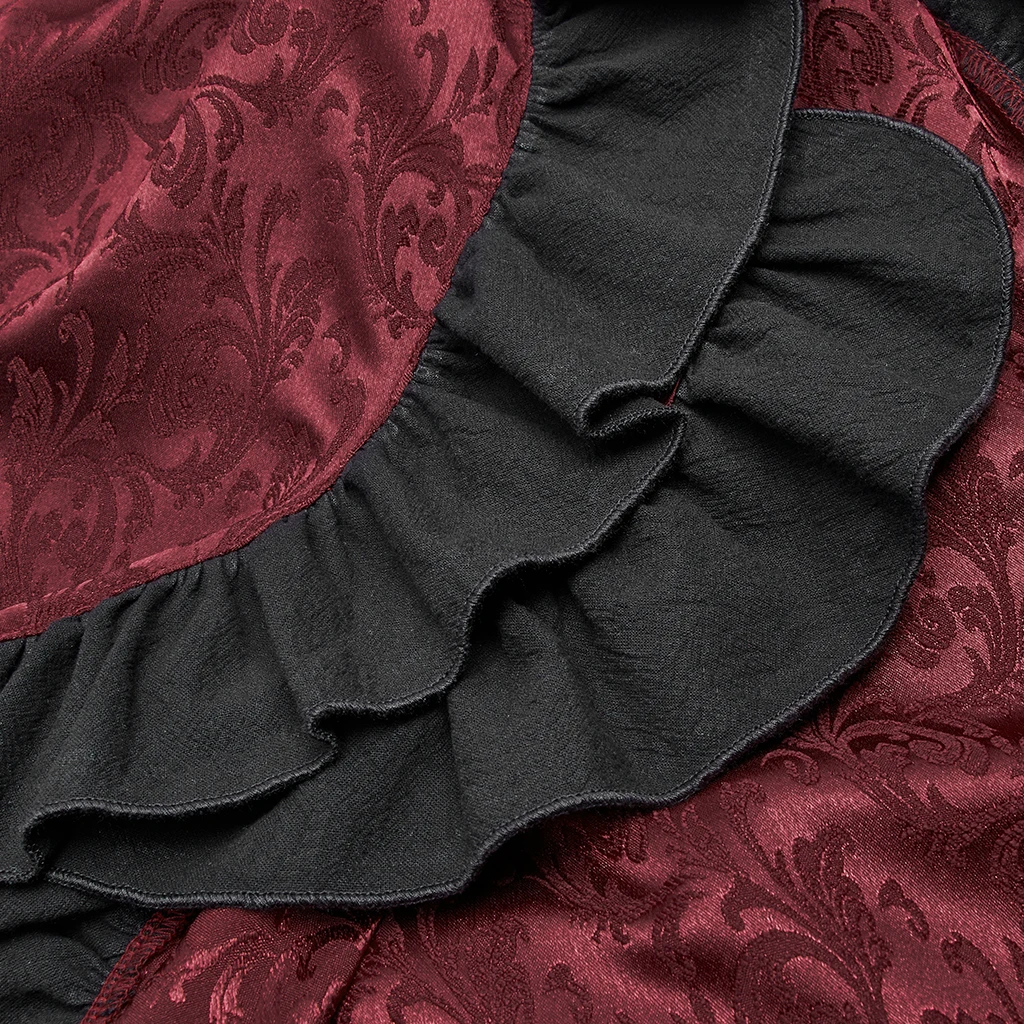 Панк рейв женские стимпанк Черное и красное великолепное викторианское длинное платье готическое Рождество Хэллоуин вечерние Клубные сексуальные макси платья