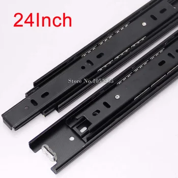 

Hot 1 Pair 3-Fold Drawer Runners Slides Rail Full Extension 600mm/24'' Telescopic Metal Ball Bearing Furniture Hardware K178/9