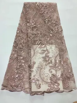

2019 high quality Nigerian onion French sequined lace fabric African lace fabric sequined mesh lace for party dresses