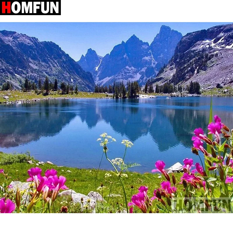 HOMFUN Full Square/Round Drill 5D DIY Diamond Painting &quotbeautiful scenery&quot3D Embroidery Cross Stitch Home Decor A20032 | Дом и сад