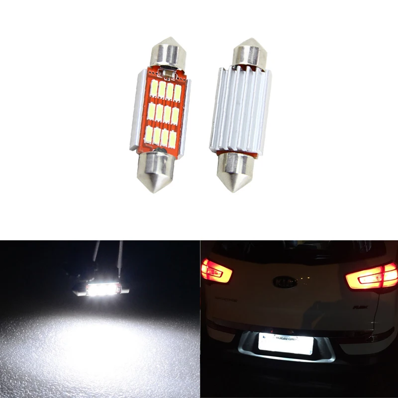 Pack 4014 SMD CAN bus No Error Led Number License Plate Light Bulbs For