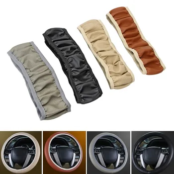 

LEEPEE Car Steering Wheel Cover Car Accessories Universal for Ford Focus 2 DIY Car steering-wheel Cover Car-styling Soft Leather