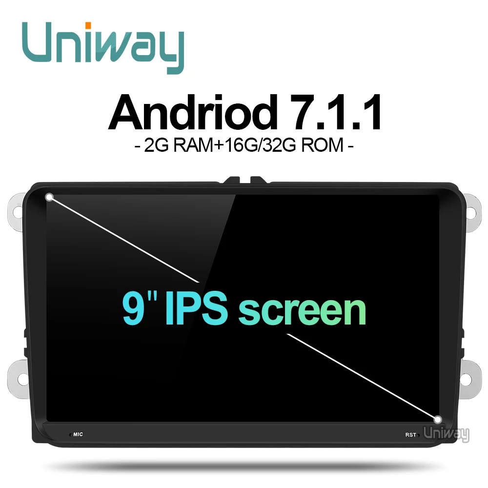 uniway ADZ9071 android 7.1 car dvd for vw passat b7 b6 golf 5 polo tiguan octavia rapid fabia with steering wheel 