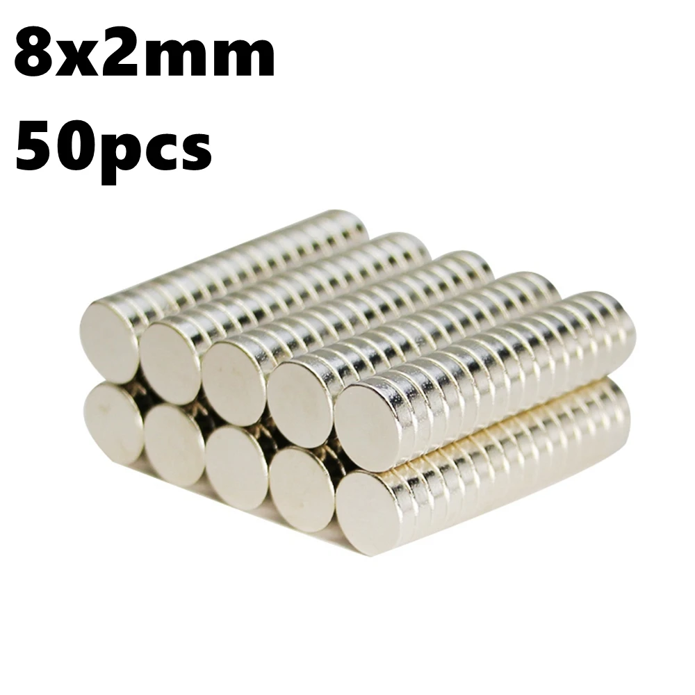 

Magnets Disc 8mm x 2mm Small Magnetic Sheet Strong Permanent Round Neodymium Magnet N35 NdFeB 8x2 Rare Earth Imanes 50pcs a Lot