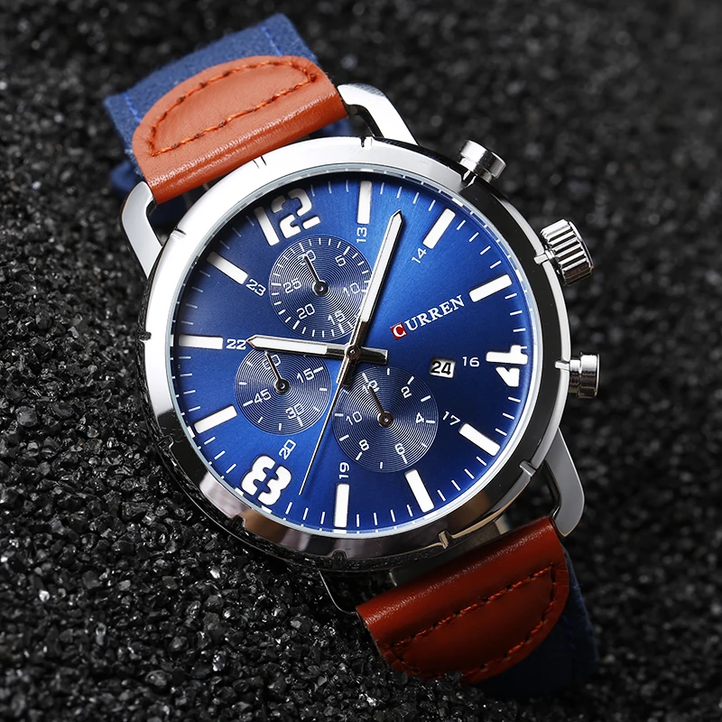 

CURREN Watch Men Military Quartz Watch Mens Watches Top Brand Luxury Leather Sports Wristwatch Date Clock relogio masculino