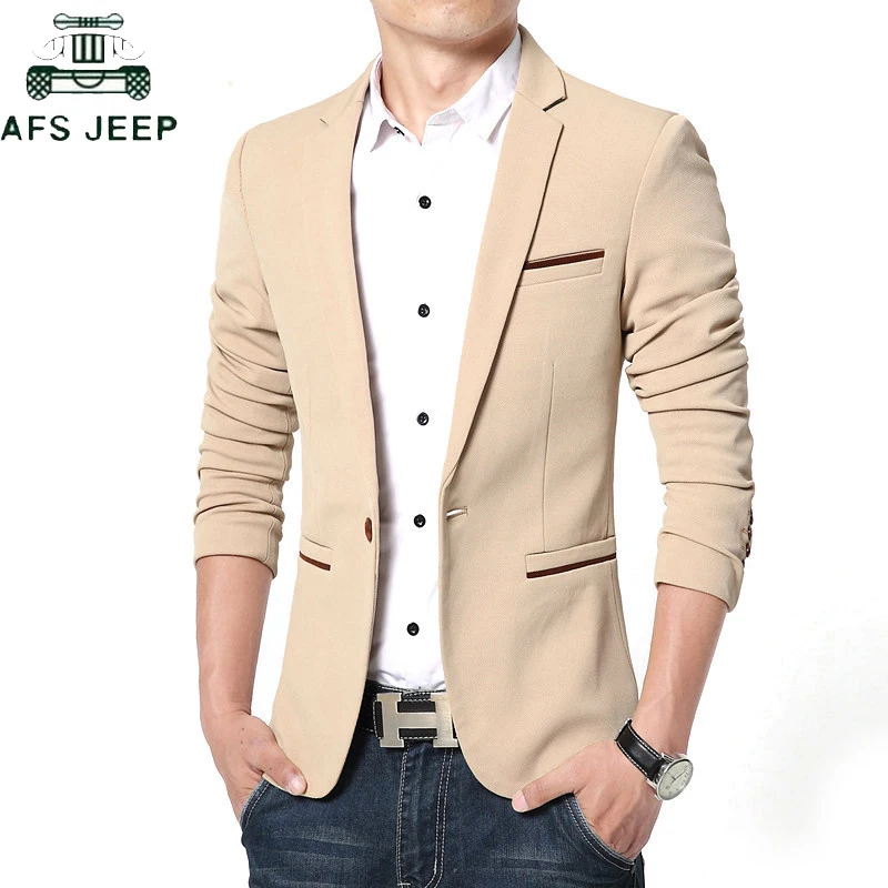 

Spring Autumn Luxury Men Blazer 2019 Casual Business Cotton Slim Fit Suit jacket Male Plus Size M-5XL Blazer Masculino