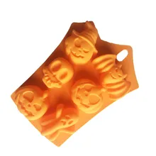 

1 Pcs Pumpkin Skull Design Silicone Baking Cake Mold Halloween Fondant Decor Joyful Cake Moulds Christmas Decoration Tool