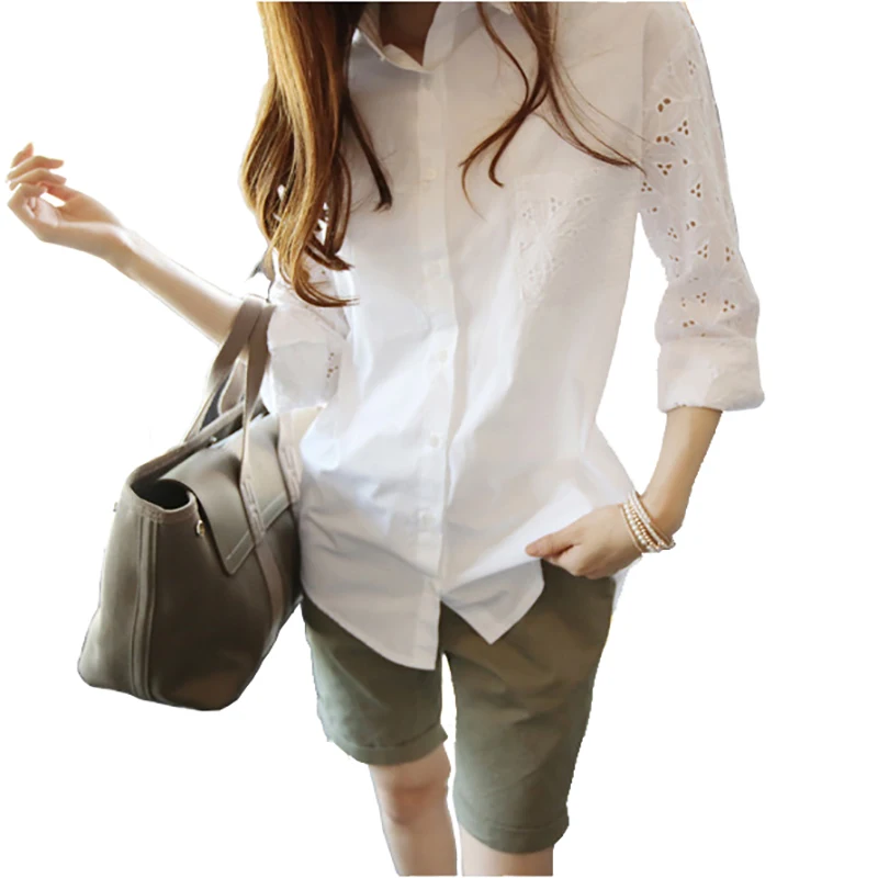 

Summer White Shirt Female 2019 Fashion Tops New Arrival Plus Size Women Office Blouse Women Tunic Ladies Clothing