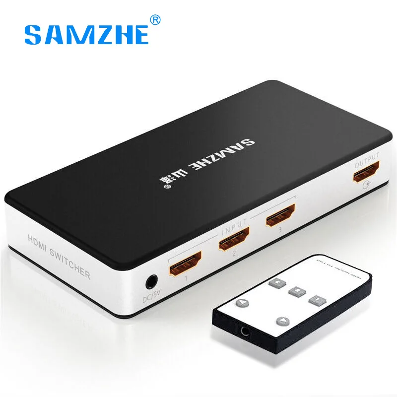 HDMI сплиттер Samzhe 3 входа 1 выход переключатель с пультом управления для XBOX 360 PS3 PS4