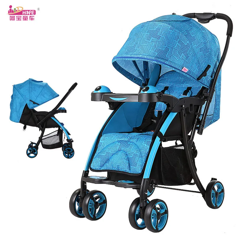 

HOPE Summer Breathable Mesh Flat Lying Baby Stroller Two-way Shock Absorber Baby Cart Dinner Plate Lightweight Folding Baby Pram