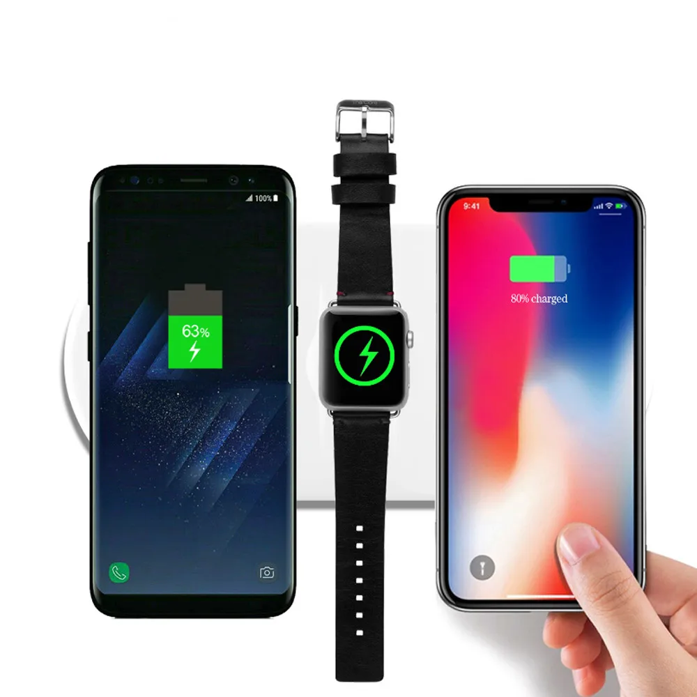 

OSRUI Charger For apple watch band series 4 3 2 1 Qi Wireless IPhone X 8 Plus 10W Quick Charge Fast 3in1 Charging Pad
