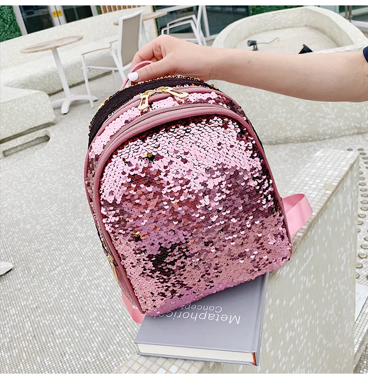 

New Fashion Bag Laser Sequin Backpack Magic Double-layer Multi-purpose Backpack Hot Explosion Women Bag A411