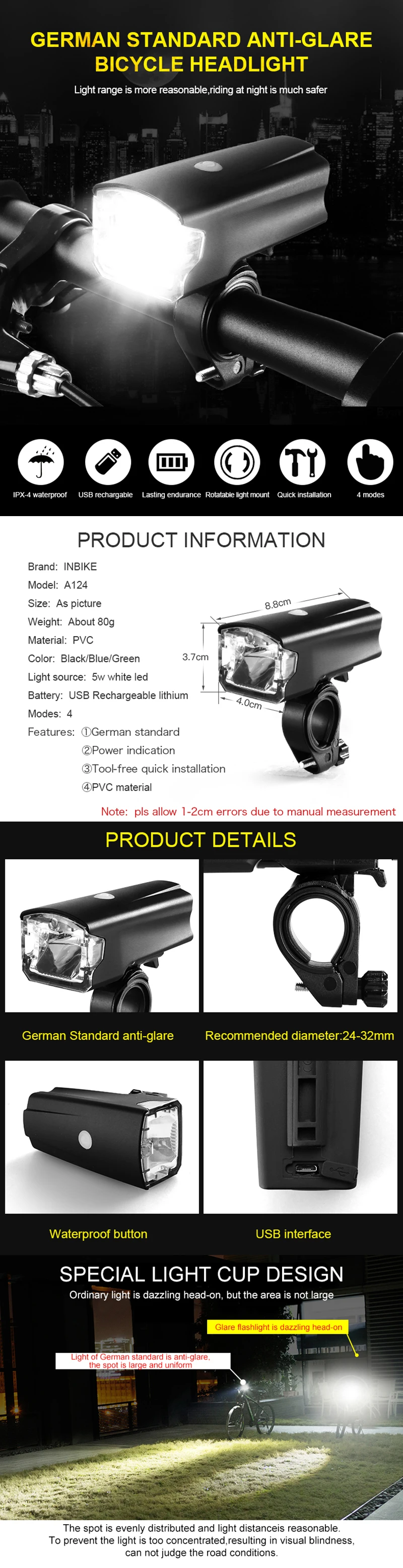 Flash Deal INBIKE 2000 Lumens Rechargeable USB LED Bike Flashlight Lamp Front Bicycle Light Cycling Headlight USB Rechargeable Accessories 2 Flash Deal INBIKE 2000 Lumens Rechargeable USB LED Bike Flashlight Lamp Front Bicycle Light Cycling Headlight USB Rechargeable Accessories 2