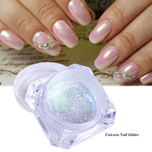 1 коробка, неоновый эффект, голографическая пудра, Радужный Блеск, порошок, хромированный пигмент, сделай сам, УФ-Гель-лак, лак для ногтей LA354