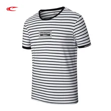 Высококачественная Спортивная повседневная полосатая футболка Мужская Уличная футболка с короткими рукавами для фитнеса свободная футболка 118509