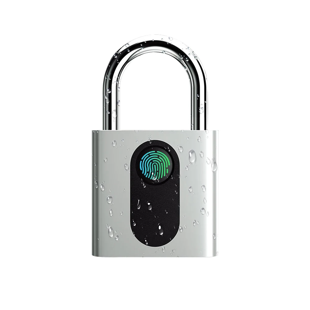 

Door Padlock Luggage Case Keyless Smart Fingerprint Lock USB Rechargeable Access Control IP65 Waterproof Anti-Theft Security