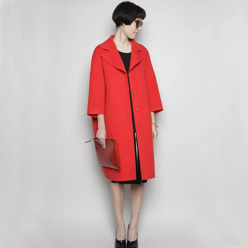 Vrouwelijke Rode Batwing mouw Coocon Bovenkleding Manteau femme Nieuwe 2019 Vrouwen Vallen Winter Losse Chic Elegante Maxi lange Jas Jassen Vrouwelijke Rode Batwing mouw Coocon Bovenkleding Manteau femme Nieuwe 2019 Vrouwen Vallen Winter Losse Chic Elegante Maxi lange Jas Jassen