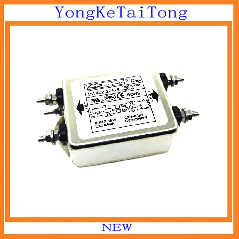 

2PCS EMI Filter CW4L2-20A-S CW4L2-10A-S 10A 20A 115V 250V CW4L2 CW4E 60/50HZ Monophasic Enhanced AC