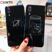 

Luxury Glossy Planet Moon Silicon Phone Case For Huawei P20 Pro P20 Lite Soft Cover On The For Honor 10 9 Lite V10 Case