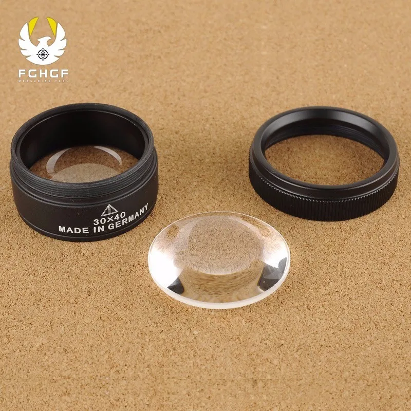 

FGHGF Premium 30x 40mm Measuring Magnifier Magnifying Glass Lens Microscope For Jewelry Lupe Loupe Lupa
