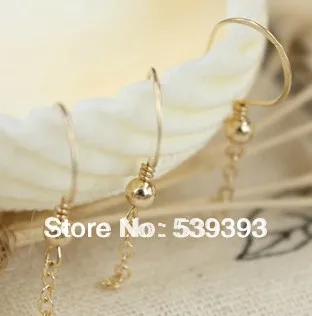 

Gold filled earring wire with chain gold filled hook earring base gold filled findings wholesale 5pairs/lot(MS1016)