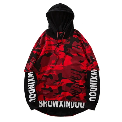 Red April MOMO, мужские хип-хоп толстовки с капюшоном больших размеров, свитера, пуловеры, мужские повседневные Модные свободные стильные уличные мужские толстовки - Цвет: Red