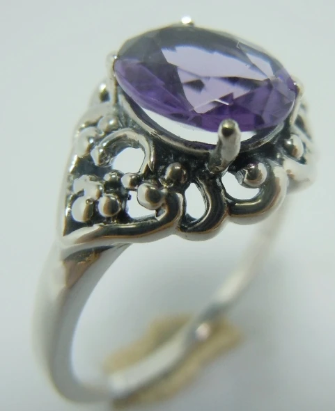

Free shipping can DIY custom purple noble elegant contracted pattern Temperament ring