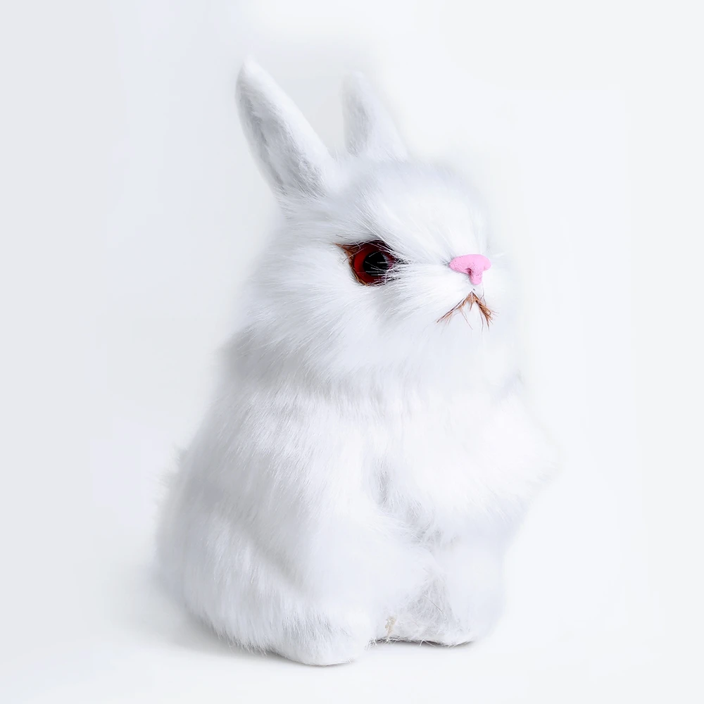 

Kids Toys Decorations Christmas Birthday Gift Simulation mini toy Cute Artificial Animal Small Rabbit Doll Plush Toys