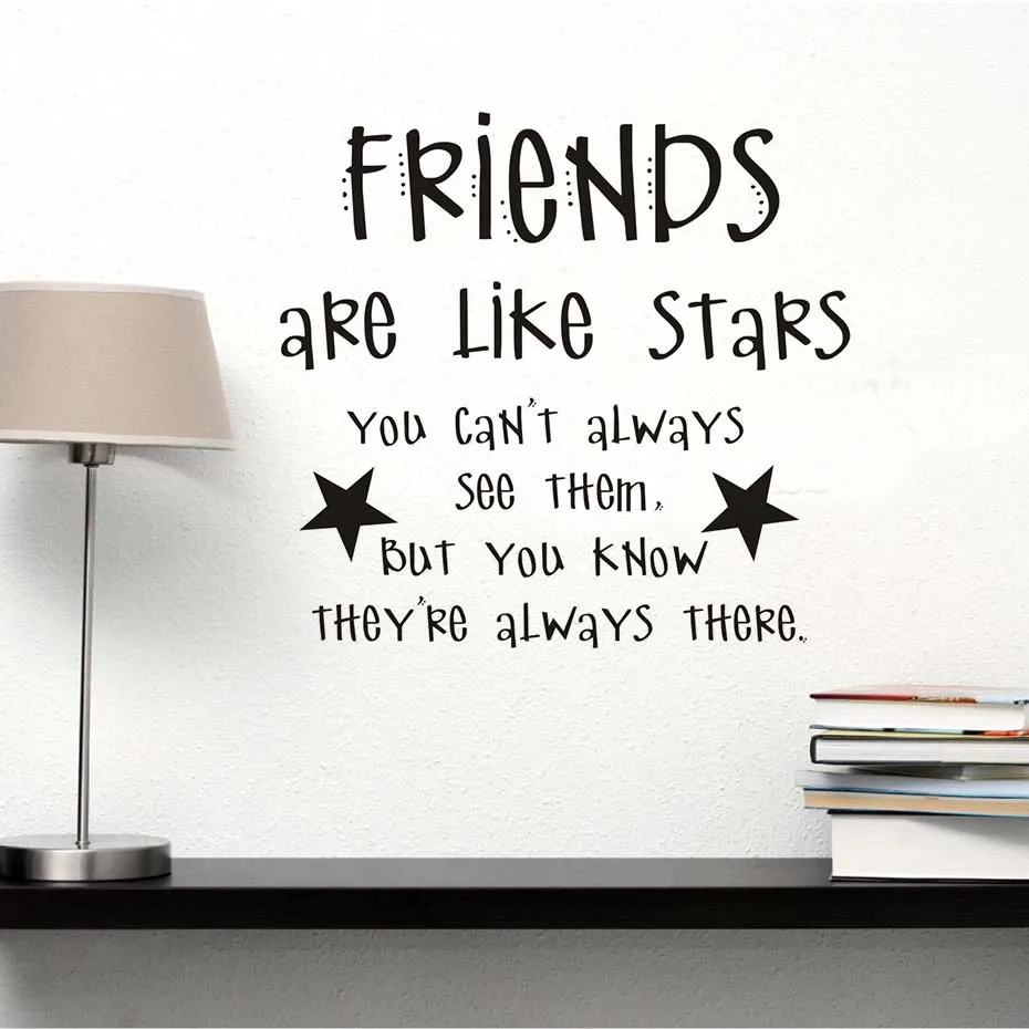 Niedlich Freunde Sind Wie Sterne Wandaufkleber Auf Aufkleber Motto zitate Home Decor Nursery Vinyl Diy Für Kinderzimmer Aufkleber Baby in Niedlich Freunde