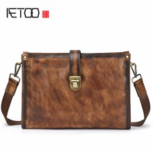 AETOO European and American style male bag leather postman Baotou layer cowhide man shoulder crossbody bag