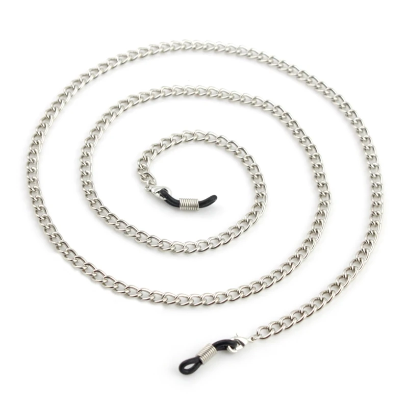 

Reading Glasses Chain Holder Fashion Sunglasses Simple Neck Metal Strap Silver Rope Convenient Eyeglass Neck Lanyard W15