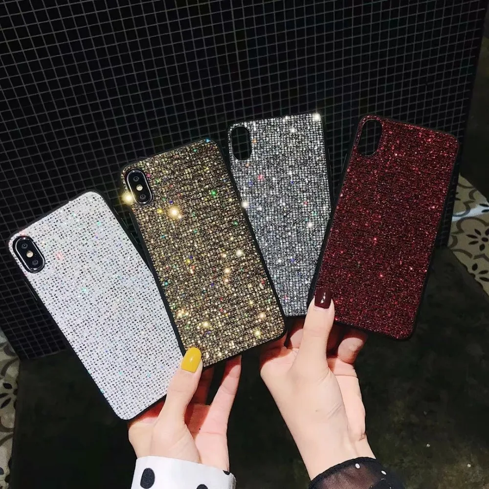 

Dower Me Fashion Frosted Bling Diamond Shine Glitter Cell Phone Case Cover For iPhone XS Max XR X 8 7 6 6S Plus Funda