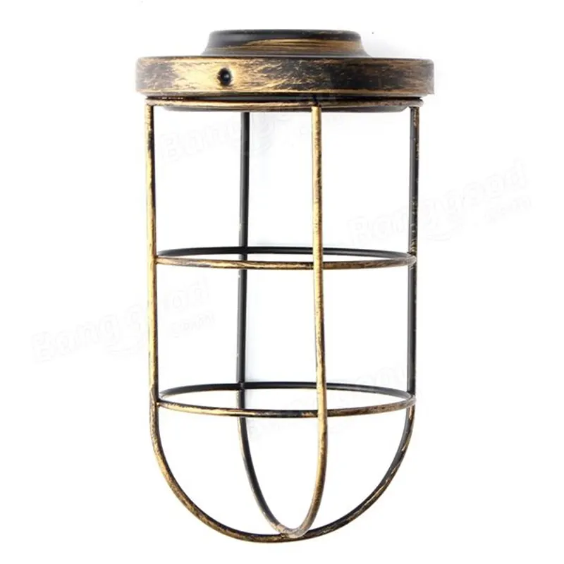 Us 5 9 6 Off Bulb Cage Guard Iron Vintage Ceiling Shade For Home Light Fitting Cafe Lamp Decoration Lampshade Protect Cafe Home In Lamp Covers