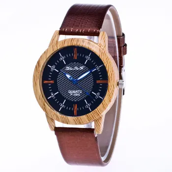 

Men Fashion Wood Bamboo Watch Creative Quartz Analog Watch Clock Handmade Wooden Leather Bracelet Wristwatches Gifts for Lovers