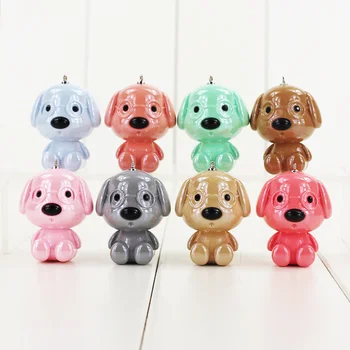 

4-5cm 8pcs/lot cute dog figure model toy with glasses high quality PVC different color animal figure model toy for children gift