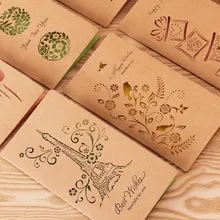 1 лот = 24 шт.! полые крафт-бумаги карты/нежный праздник день рождения Поздравительные открытки/с бумажном конверте/валентинки