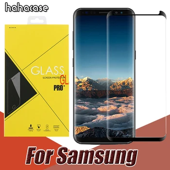 

50pcs 3D Curved Full Cover Tempered Glass For Samsung Galaxy S9 S8 Plus Note 9 8 S7 S6 Edge Plus Scratchproof With Yellow Box