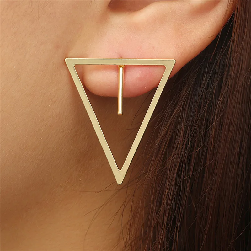 Personality Geometric Jewelry Hollow Out Inverted Triangle Fashion Earring Gift For Women Girls #290941 | Украшения и аксессуары