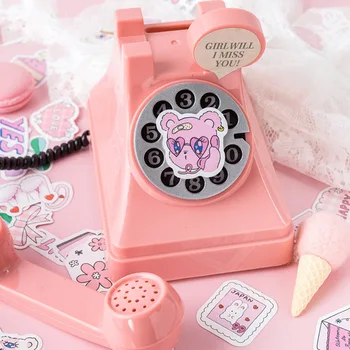 

46Pcs Kawaii Pink Stickers List Diary Paper Sticker Lovely Stationery Stickers For Kids DIY Decor Scrapbooking Diary Albums