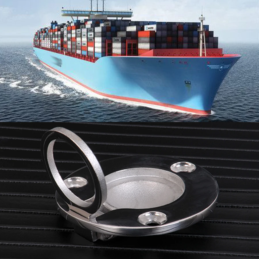

1Pc Boat Marine 316 Stainless Steel Round Flush Lift Ring Hatch Pull Handle Flush Mount Lifting Ring 40*55mm For Rowing Boats