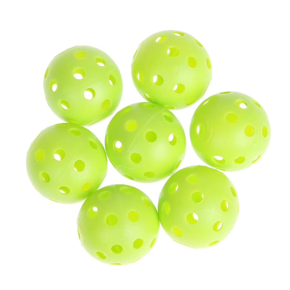 50 шт. зеленый/белый Гольф Мячи прочный эластичный Пластик свистеть airflow Hollow спортивный мяч Гольф/Теннис Training мяч