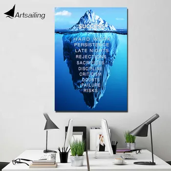 

ArtSailing 1 panel painting art Success quote inspirational quotes Painting wall pictures iceburg motivational poster