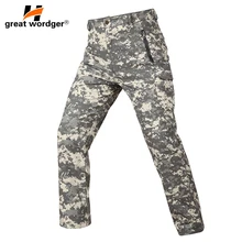 Уличные спортивные TAD Акула кожа мягкая оболочка Зимние флисовые брюки тактические военные камуфляжные брюки мужские ветрозащитные теплые тактические брюки